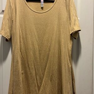 LuLaRoe Perfect tee shirt Short Sleeve Women's Top mustard yellow 2XL